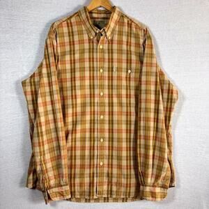Beretta Men's Plaid Button Down Shirt Long Sleeve 100% Cotton US sz 2XL